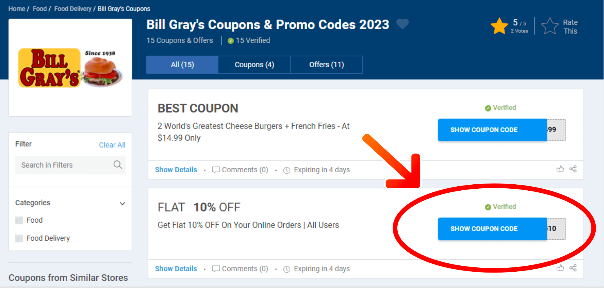 Bill Gray's Offers