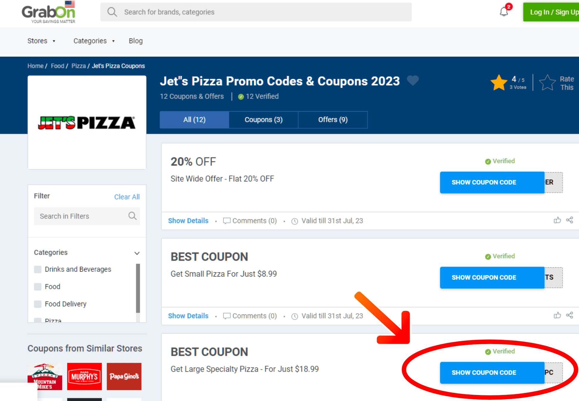 Jet's Pizza Offers