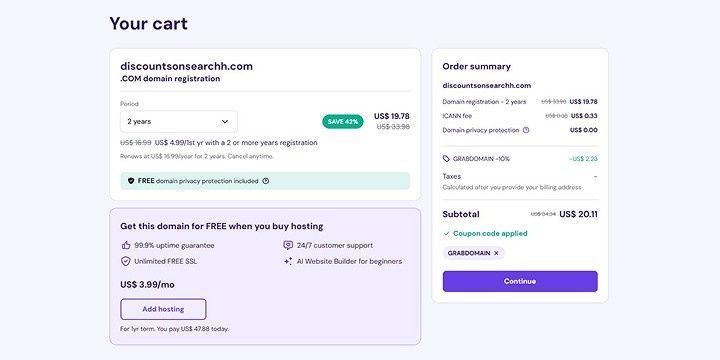 Hostinger Domain Coupon